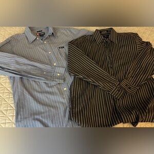 2 Men’s Shirts Button-Down CHAPS & BEVERLY HILLS Polo Club Size Medium Shirts!